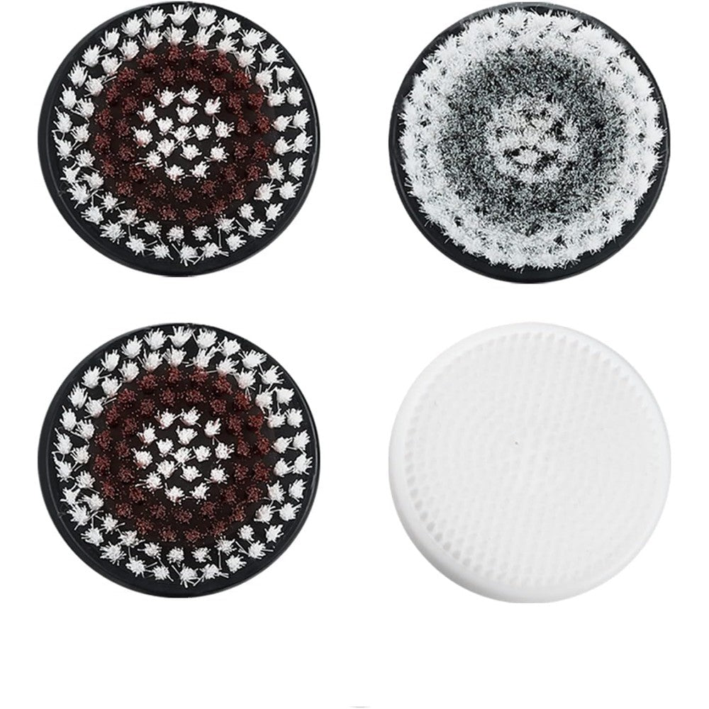Gaurins replacement brush heads four pack front view showcasing the different bristle types