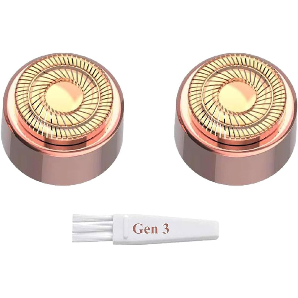 Innobeaut generation 3 replacement heads front view showing twin pack rose gold double halo blades