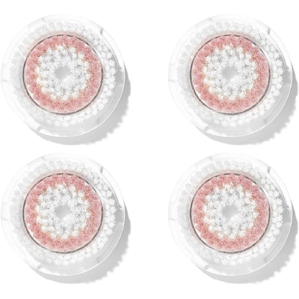 Brushot Radiance facial cleansing brush head replacements front view four pack for sonic skincare devices.