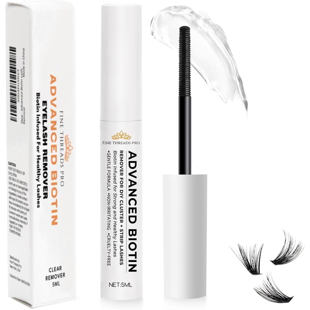 Miuffue sensitive eyelash glue remover front view showing the five milliliter bottle and mascara wand applicator
