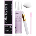 BEYELIAN cluster lash glue remover shampoo kit front view featuring foaming cleanser bottle