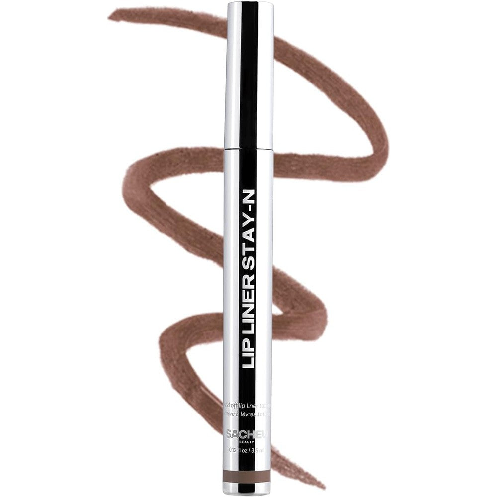 Sacheu Lip Liner STAY-N Peel Off Lip Stain — Long Lasting Waterproof Lip Tint with Hyaluronic Acid & Vitamin E — Transfer Proof Matte Finish, Vegan & Cruelty-Free (HEY-zel)