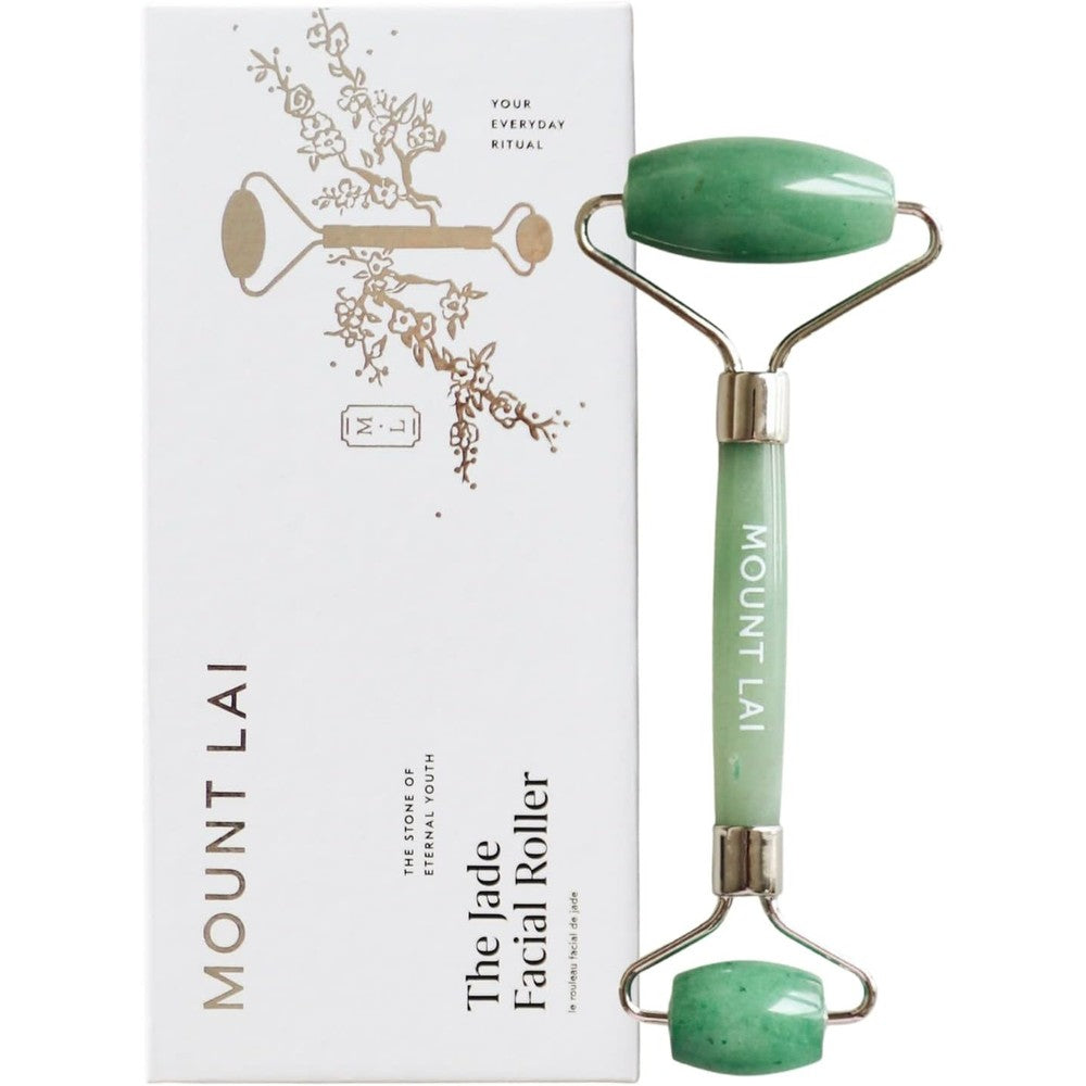 Mount Lai De-Puffing Jade Facial Roller front view authentic skincare massager tool