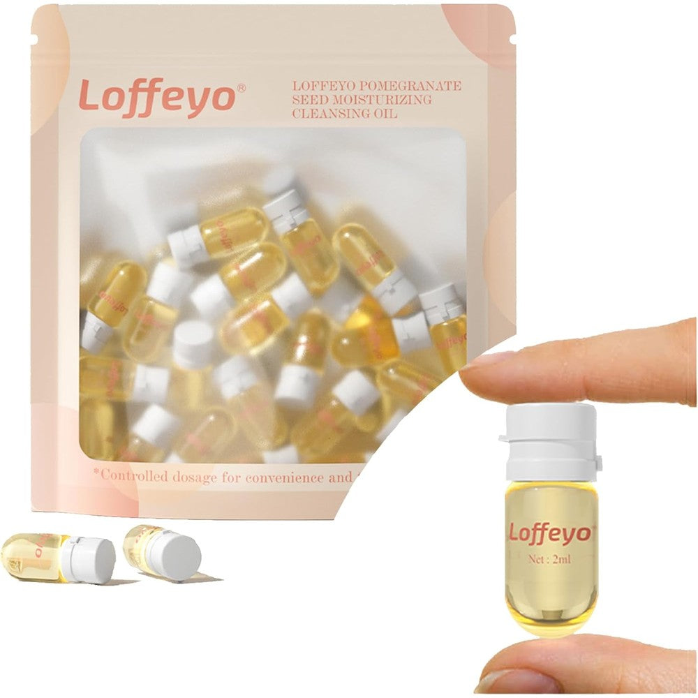 Loffeyo Pomegranate Seed Cleansing Oil front view of 20 count pack