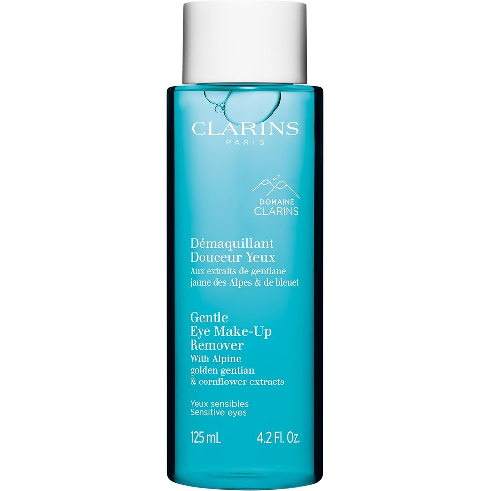 Clarins Gentle Eye Makeup Remover 125ml bottle with clear oil free liquid