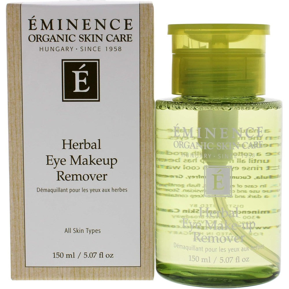 Eminence Herbal Eye Make Up Remover 5.07 Ounce bottle front view showing the liquid botanical cleanser.