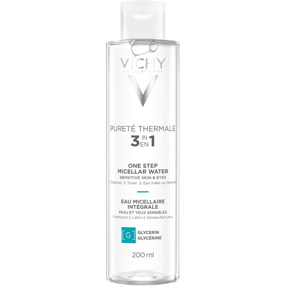 Vichy Pureté Thermale One Step Micellar Water front view premium skincare bottle