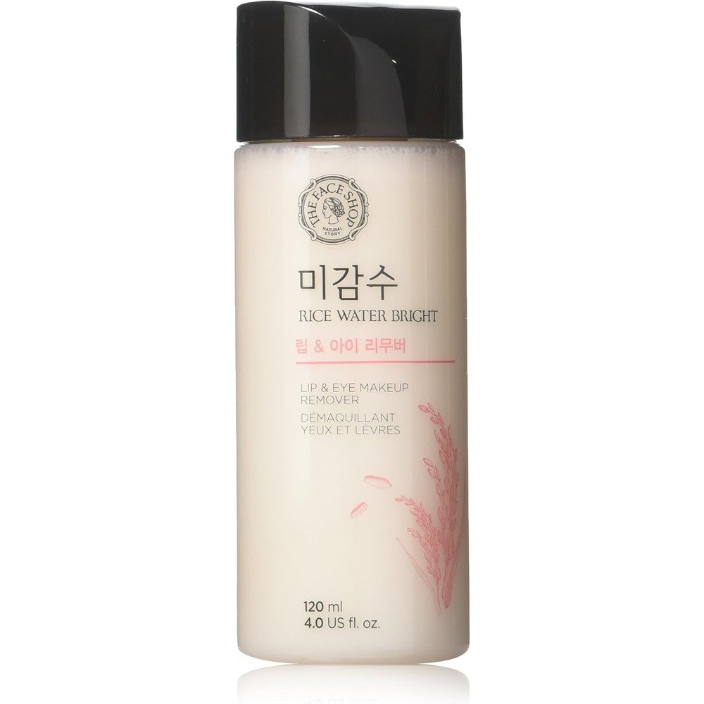 The Face Shop Rice Water Bright Lip and Eye Remover front view authentic product bottle