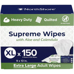 NorthShore Supreme Heavy-Duty Quilted Wipes front view in 3 pack bundle