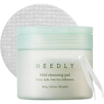 NEEDLY Mild Cleansing Pad front view container with minimalist design and mint green lid