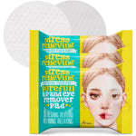 Ariul Stress Relieving Purefull Lip And Eye Remover Pads front packaging view showing teal and yellow design.
