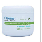 Oasis Medical Lid and Lash cleansing pads container front view