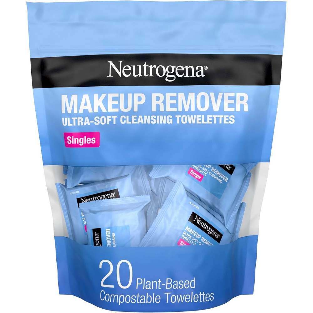Neutrogena makeup remover wipes singles front view packaging
