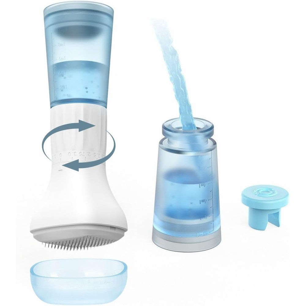 Maginno adjustable derma stamp and serum applicator front view showing titanium microneedles for hair growth.