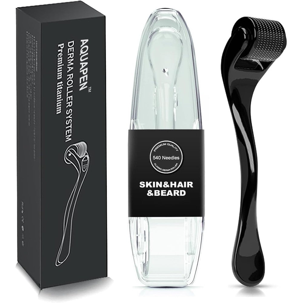 Etezura 540 titanium microneedle derma roller front view premium grooming tool online