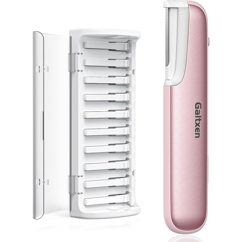 Galtxen sonic dermaplaning tool for women front view pink facial hair remover