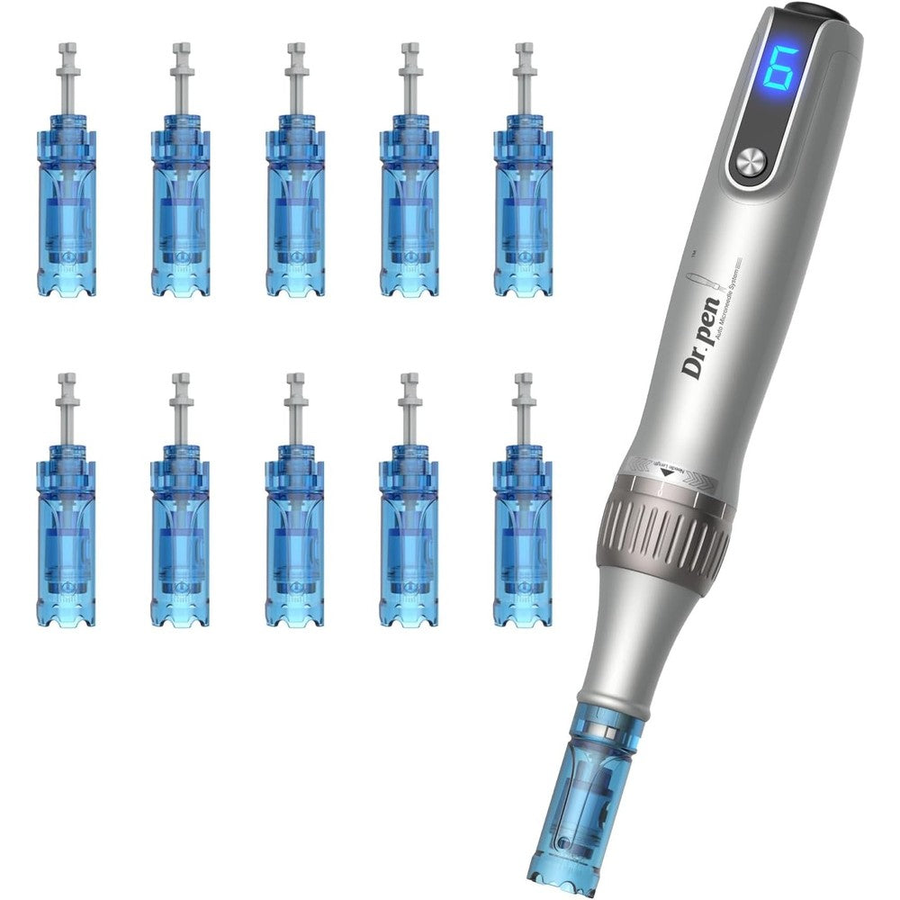 MPK Dr Pen Ultima M8S microneedling pen cordless professional skin care device front view showing digital speed display screen