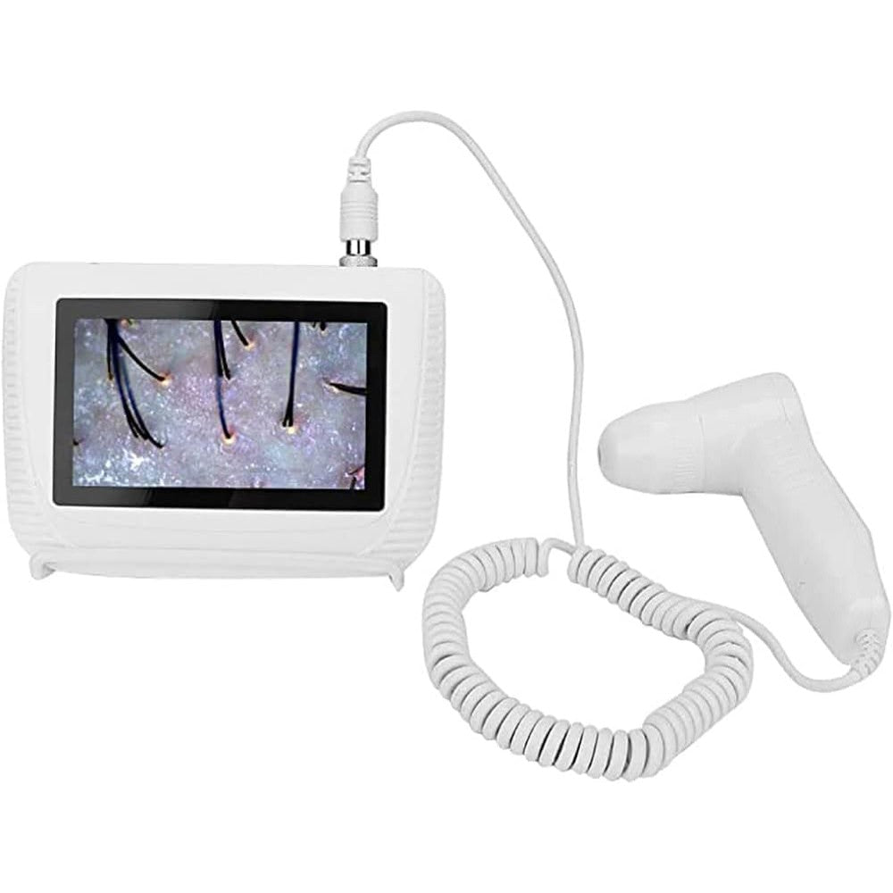 Oiakus skin diagnosis hair analyzer machine front view showing 5 inch LCD screen