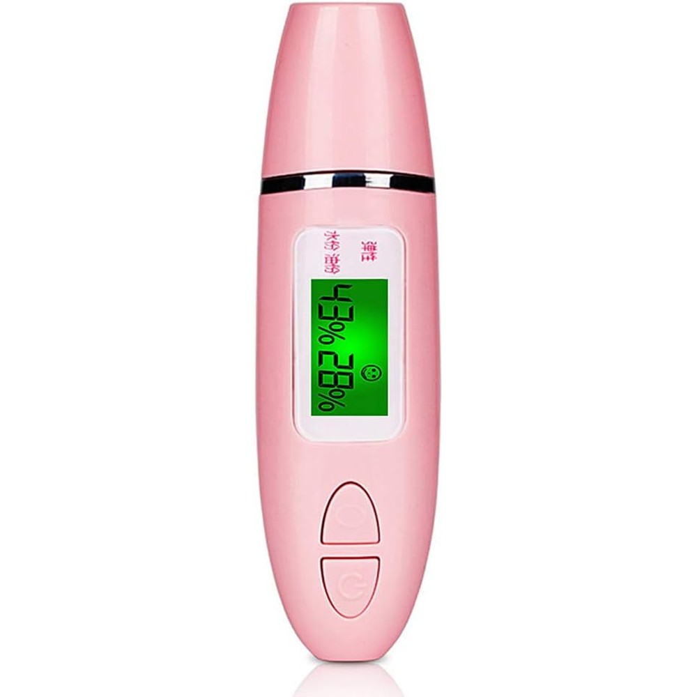 TOPINCN portable skin analyzer digital skin detector pen front view showing pink design and LCD display screen