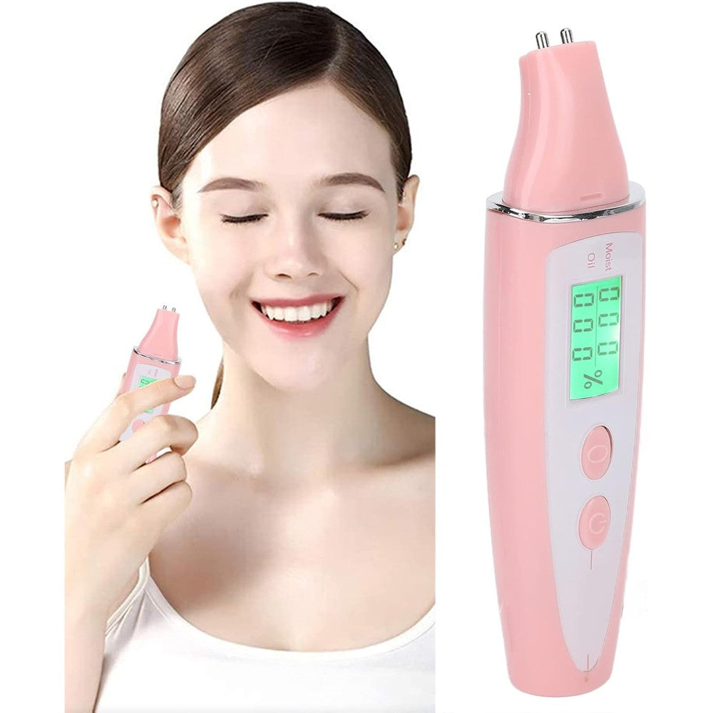 Natudeco digital LCD skin hydration tester front view on white background