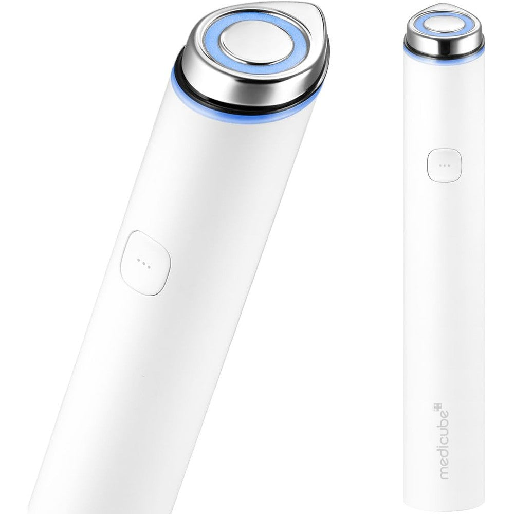 Medicube AGE-R Booster Pro Mini White facial device front view displaying sleek compact design