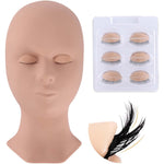 Ericotry lash mannequin head front view showing realistic facial features for eyelash extension training.