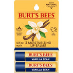 Burt's Bees Vanilla Bean Moisturizing Lip Balm front view twin pack for dry lip care