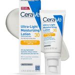 CeraVe Ultra-Light Moisturizing Lotion SPF 30 front view tube on white background