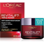 L'Oreal Paris Revitalift Triple Power Anti-Aging Face Moisturizer front view packaging