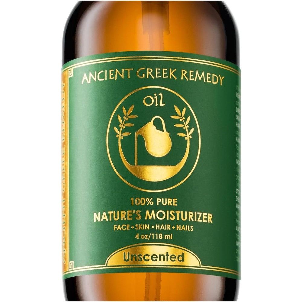 Ancient Greek Remedy Face Oil 4 oz bottle, unscented organic multi-oil serum for dry sensitive skin
