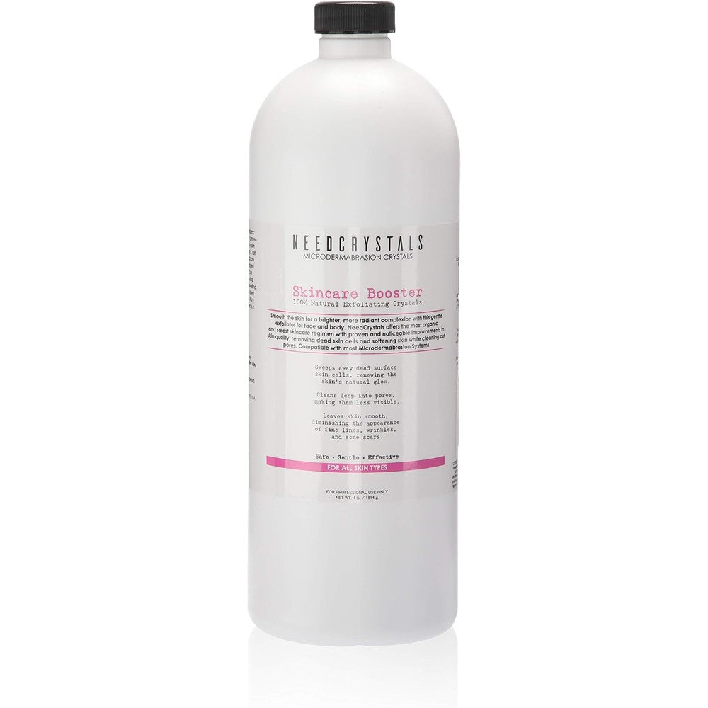 NeedCrystals Microdermabrasion Crystals four pounds front view jar of professional exfoliating powder