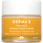 Derma E Vitamin C Intense Night Cream front view of jar showing brightening overnight moisturizer packaging.