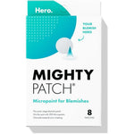 Hero Cosmetics Mighty Patch Micropoint Large packaging front view showing eight acne stickers for early stage zits