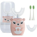 JIANLEJIA kids electric toothbrush front view pink cartoon deer design