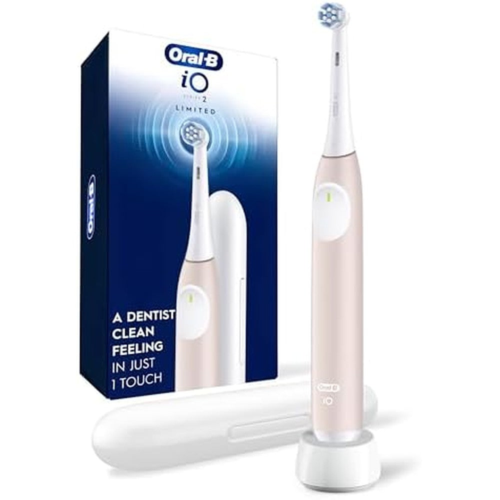 Oral-B iO Series 2 rechargeable toothbrush in peach with gentle care brush head