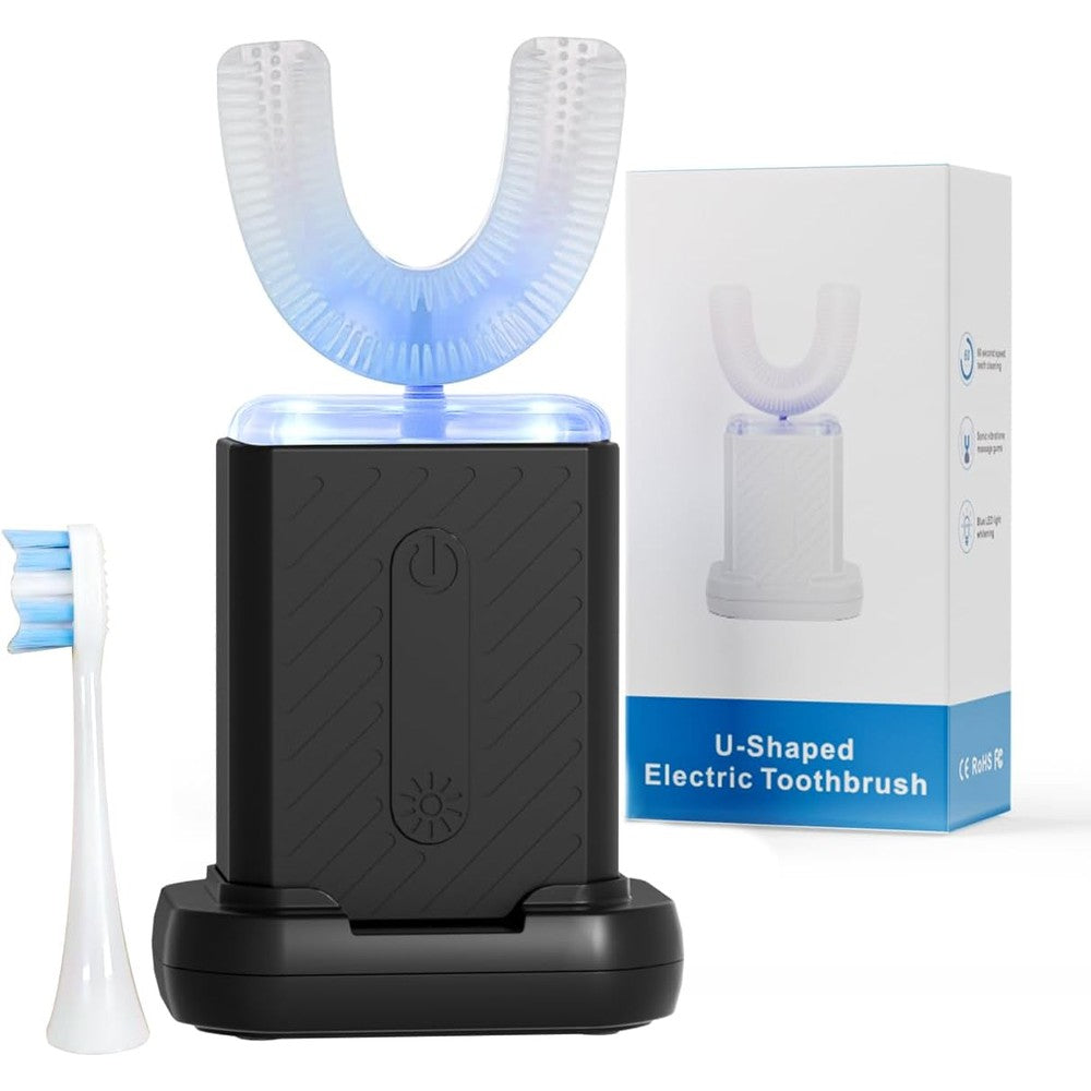 COOBST U Shaped Electric Toothbrush for Adults front view in matte black