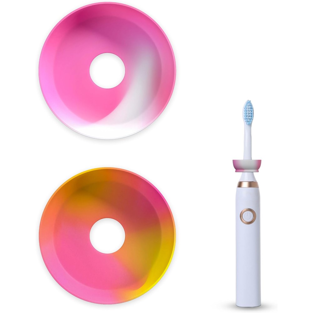 Koettco The Drip Dodger Electric Toothbrush Drip Guard front view showing silicone rings on handles