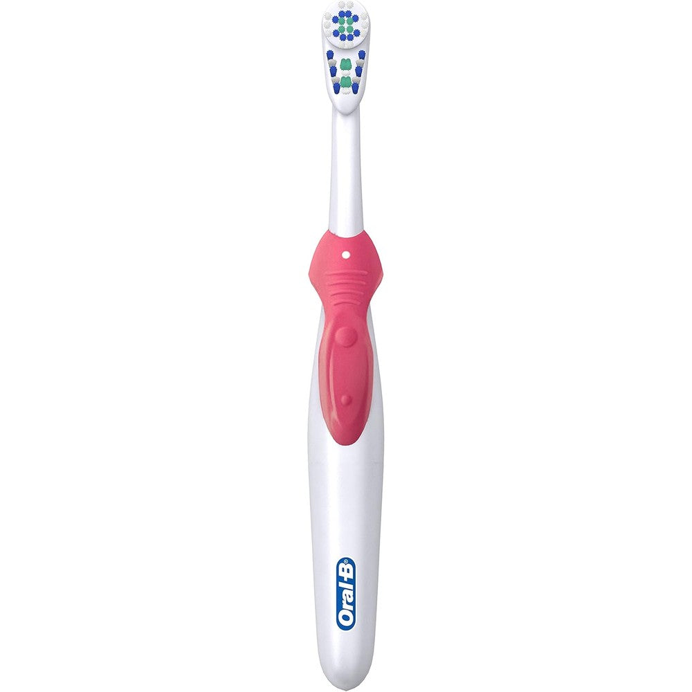 Oral-B Complete Deep Clean battery power electric toothbrush front view showing soft bristles.