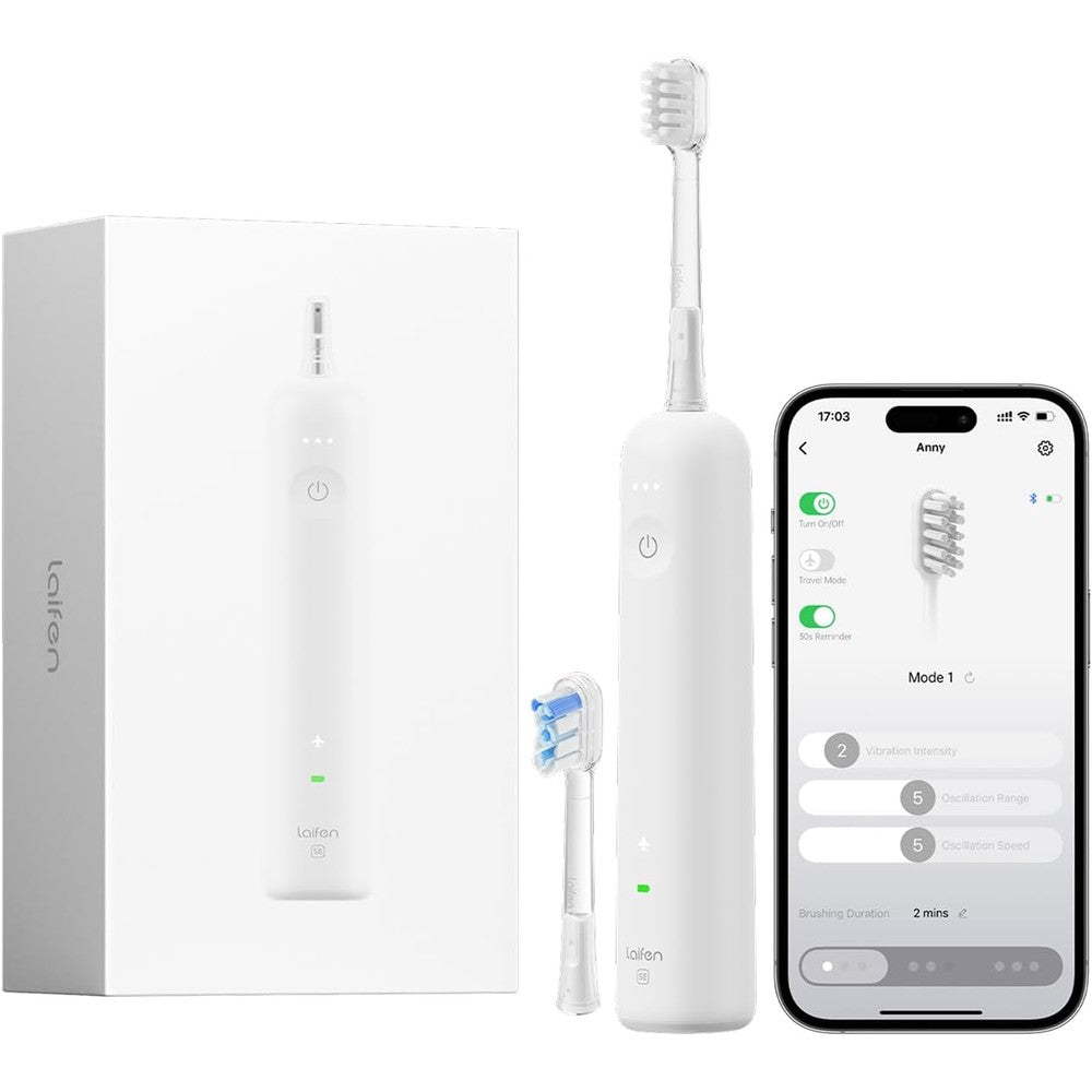 Laifen Wave Special electric toothbrush front view in matte white finish showcasing premium handle design