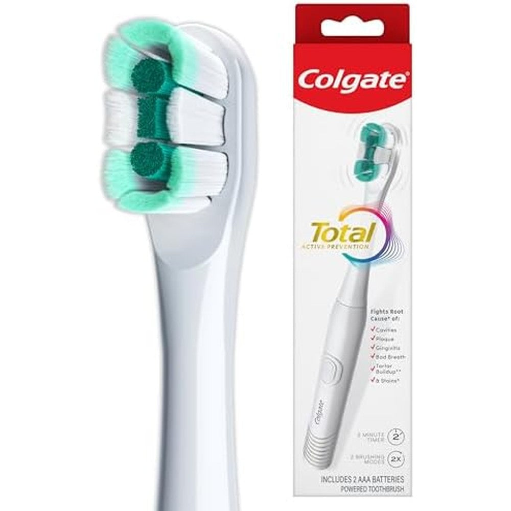 Colgate Total Battery Powered Toothbrush white front view