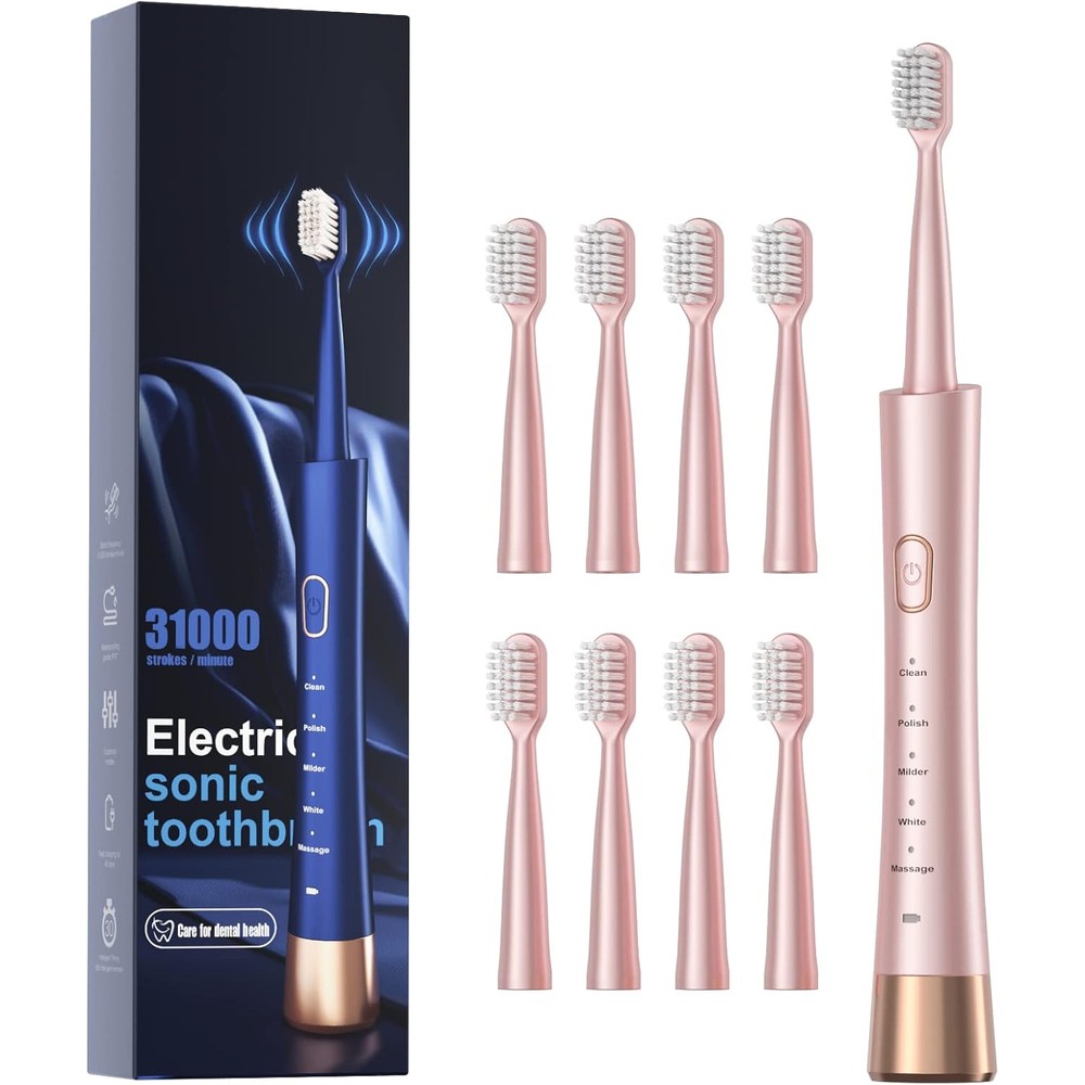 Ajelu Sonic Electric Toothbrush for adults in pink front view