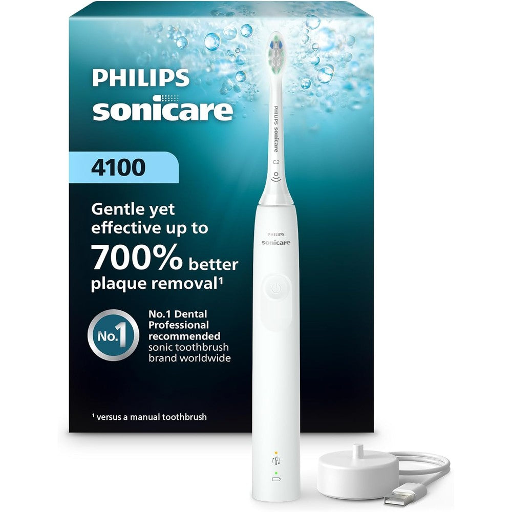 Philips Sonicare 4100 Series Rechargeable Electric Toothbrush With Pressure Sensor And Two Intensity Settings In White Model Hx3681 23 - Image 1