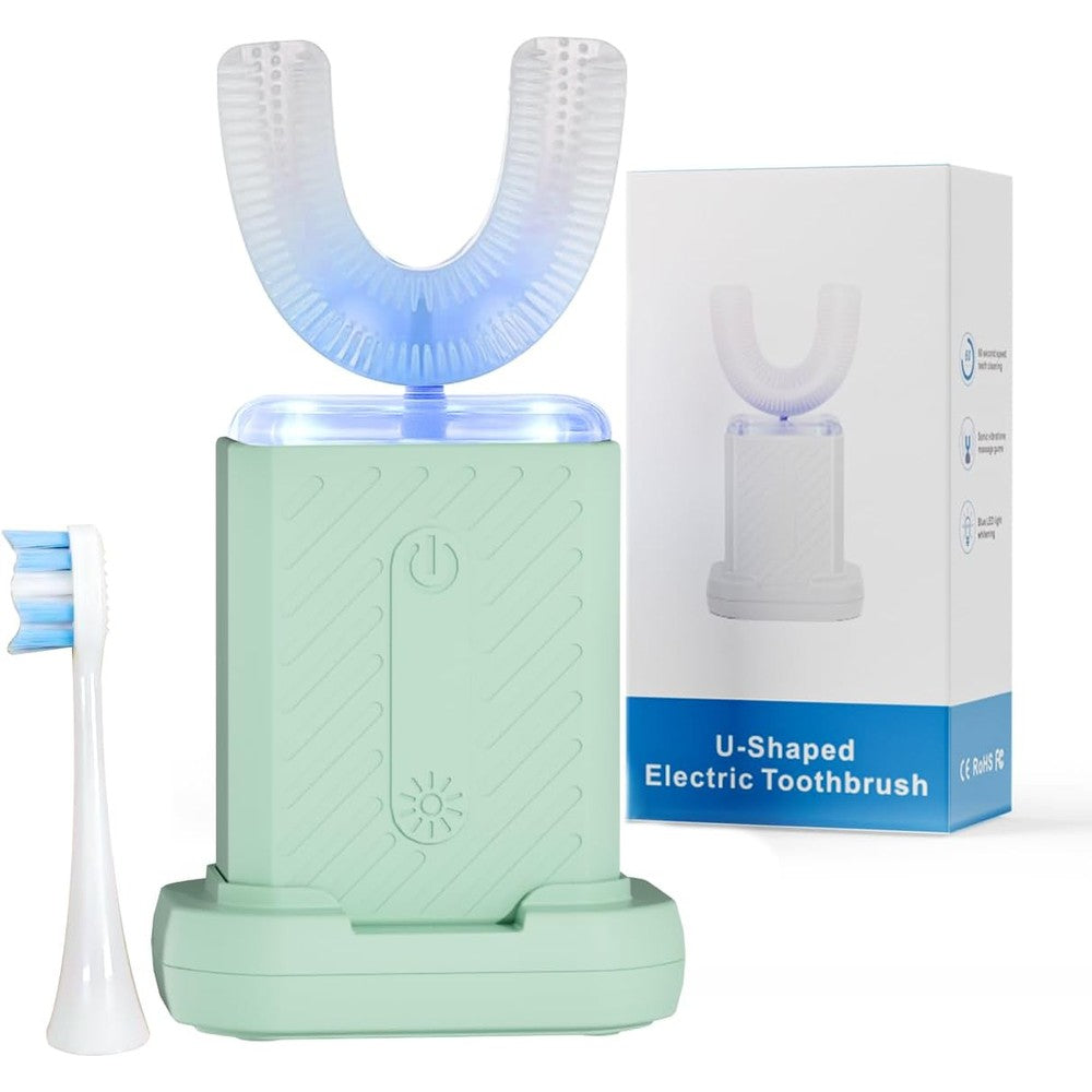 Coobst U-Shaped Electric Toothbrush For Adults With IPX7 Waterproof Rating And 4 Cleaning Modes Mint Green - Image 1