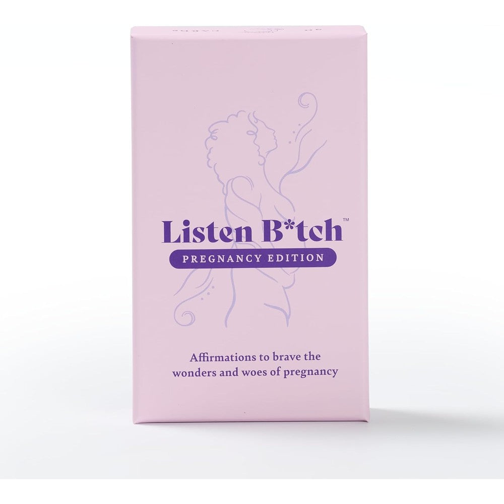 Listen Btch Pregnancy Edition Affirmations card deck box front view