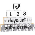 Blinking Stars pregnancy announcement countdown blocks front view for tracking due date timeline