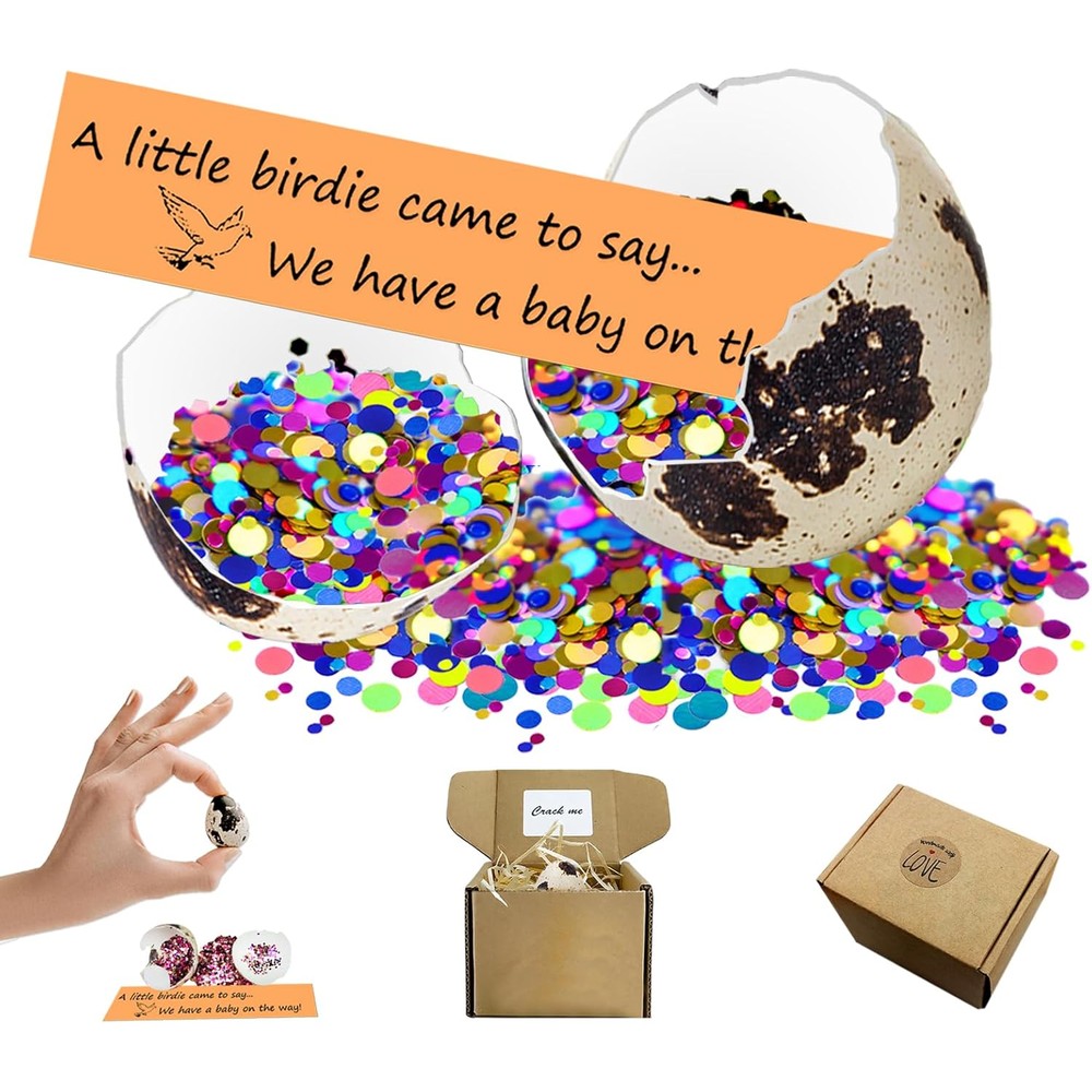 1DFAUL surprise quail egg pregnancy announcement front view of craft box