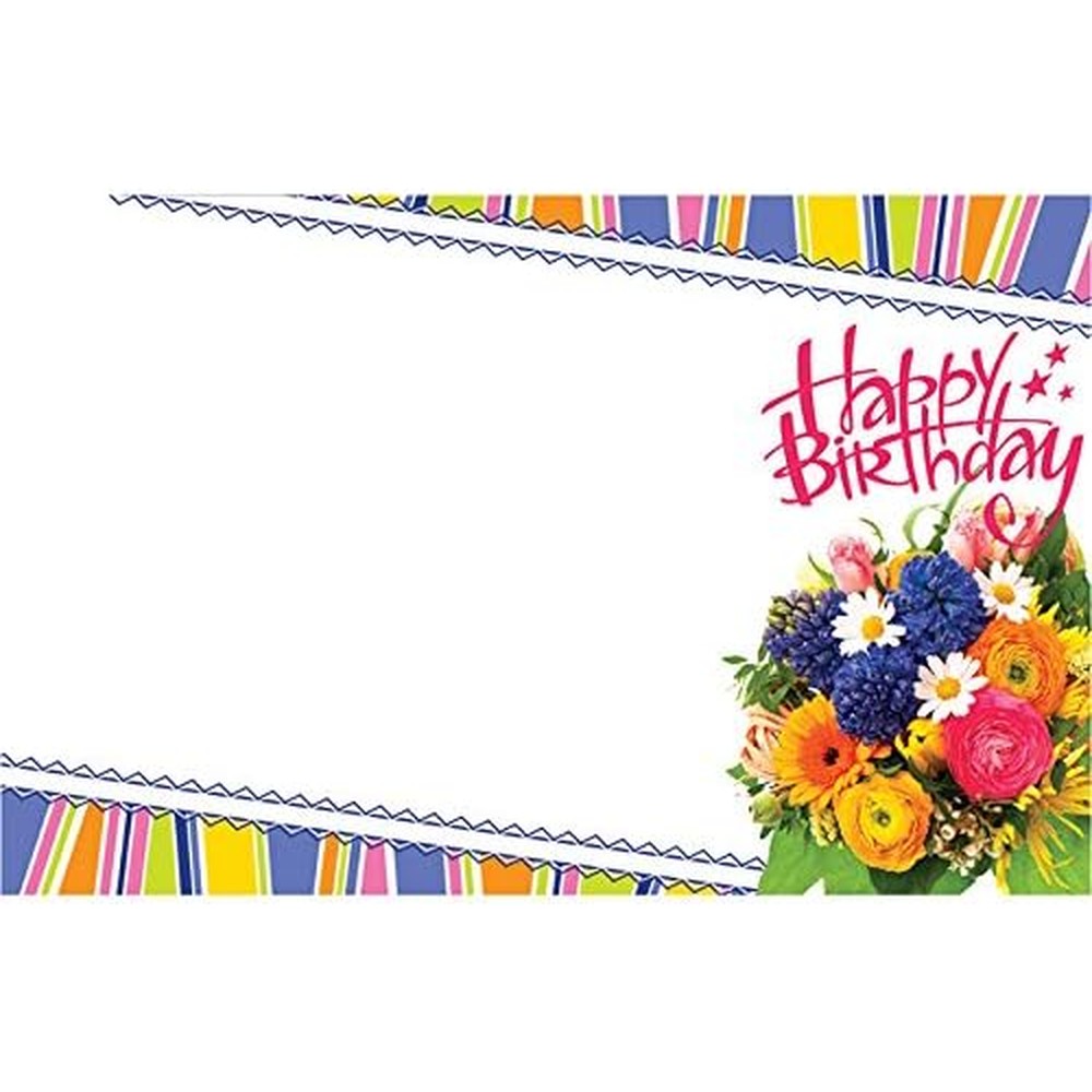 Burton And Burton Happy Birthday Flower Enclosure Card front view featuring premium summer flowers design.