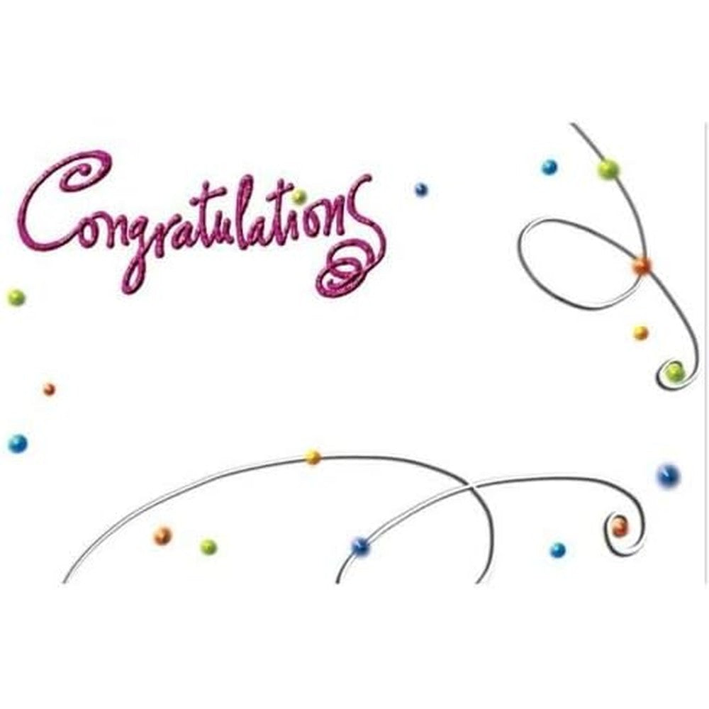 Design 88 Congratulations Polka Dots Florist Enclosure Cards front view for premium gifting