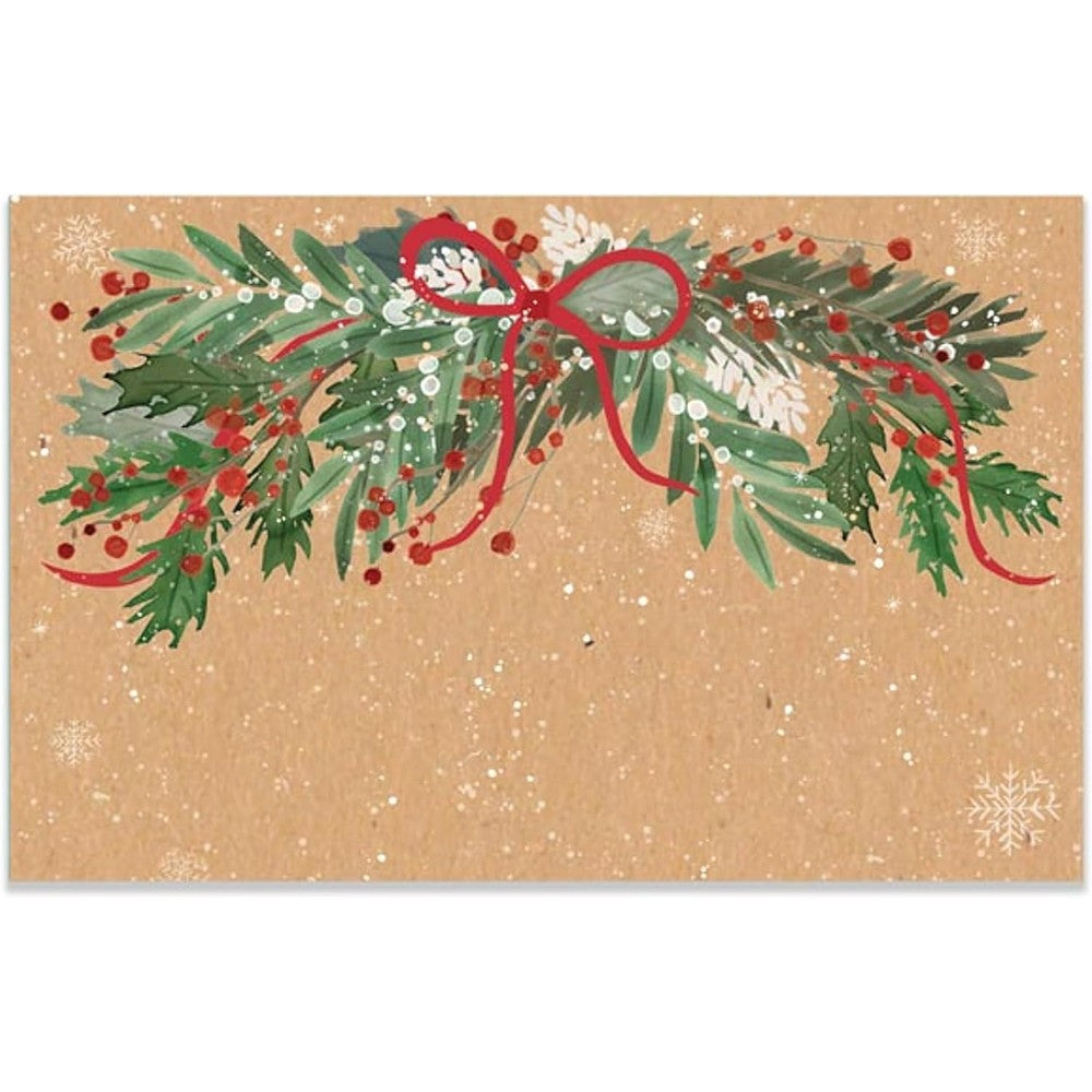 Nashville Wraps Christmas Greenery enclosure cards front view with festive pine design