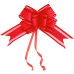 HSXJJ matte red gift decoration pull bows front view shown flat before assembly